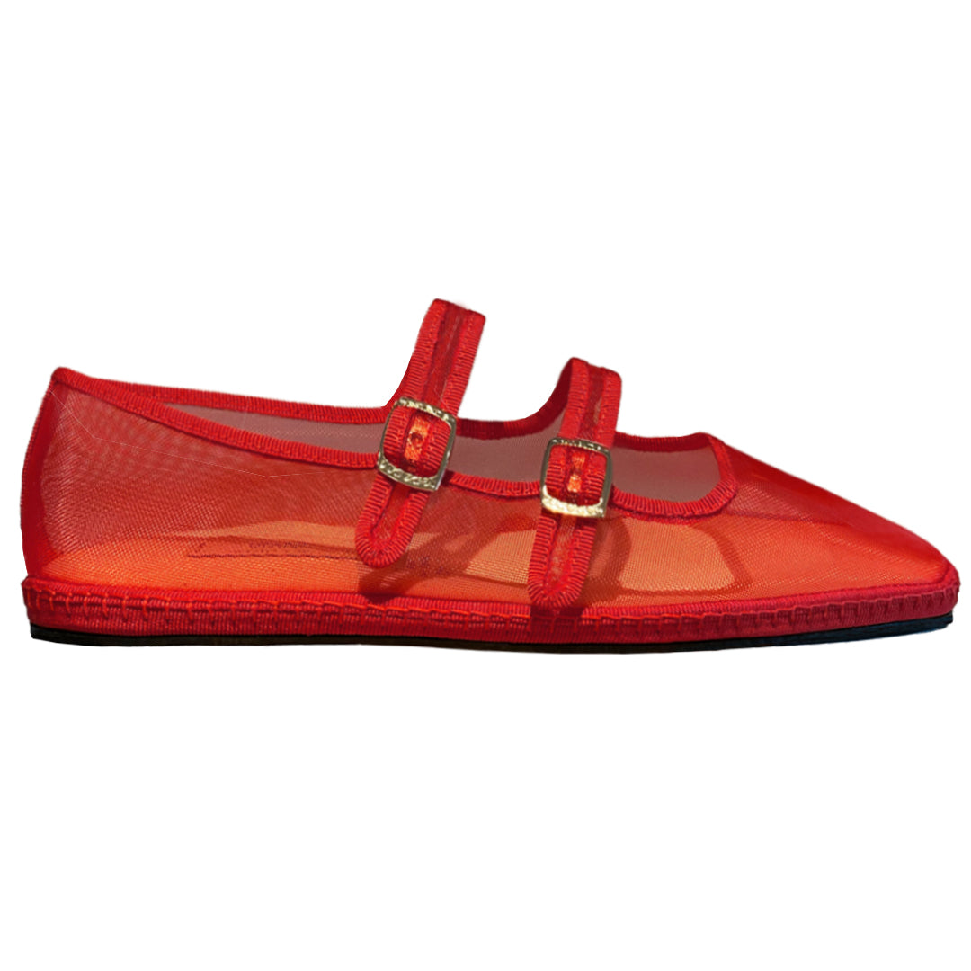 Gigi Red Mesh Double Mary Jane | Size 41