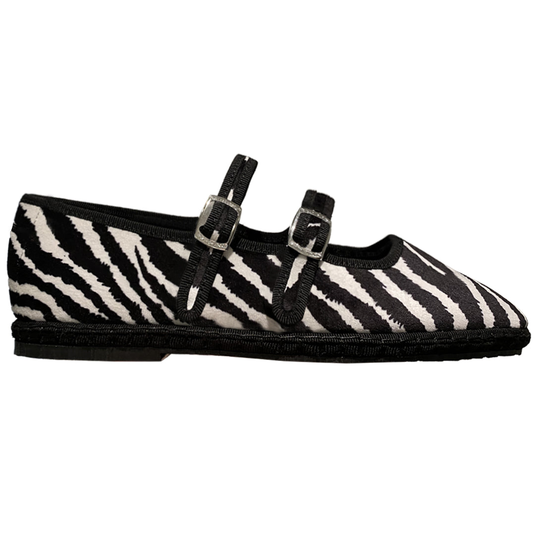 Vic Striped Double Mary Jane - Italian Patterned Shoes