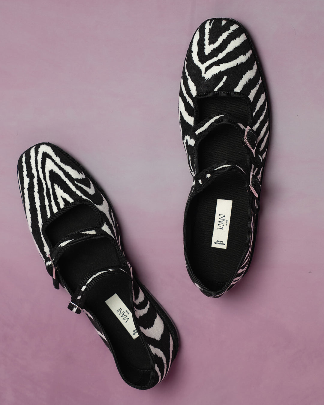 Vic Striped Double Mary Jane - Italian Patterned Shoes