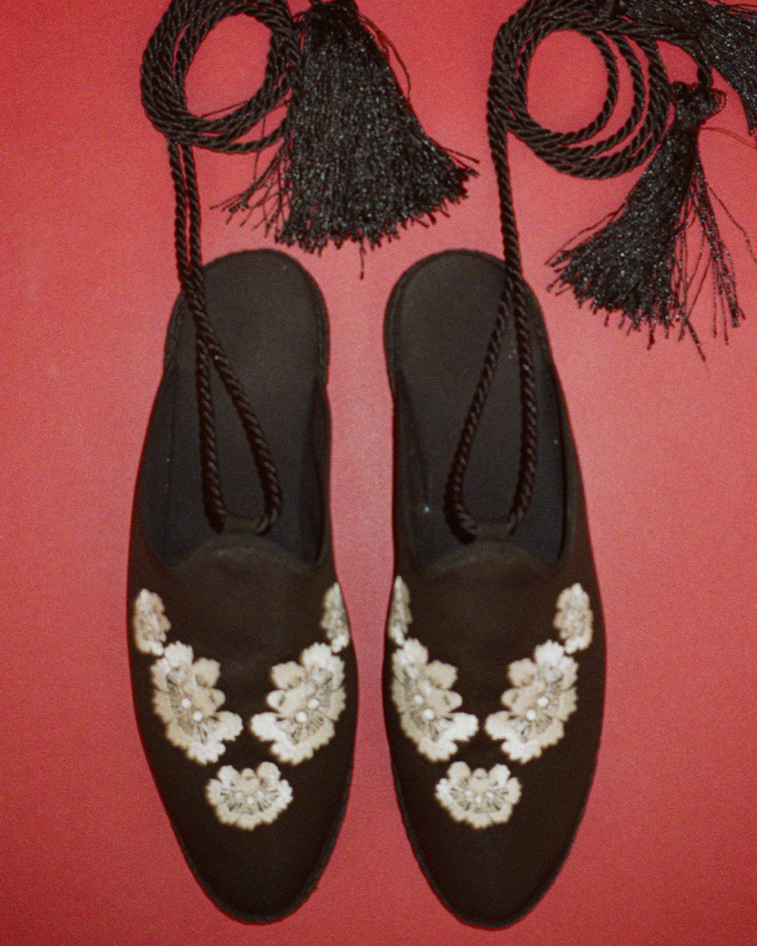 Ciao Lucia Embroidered Satin Slide