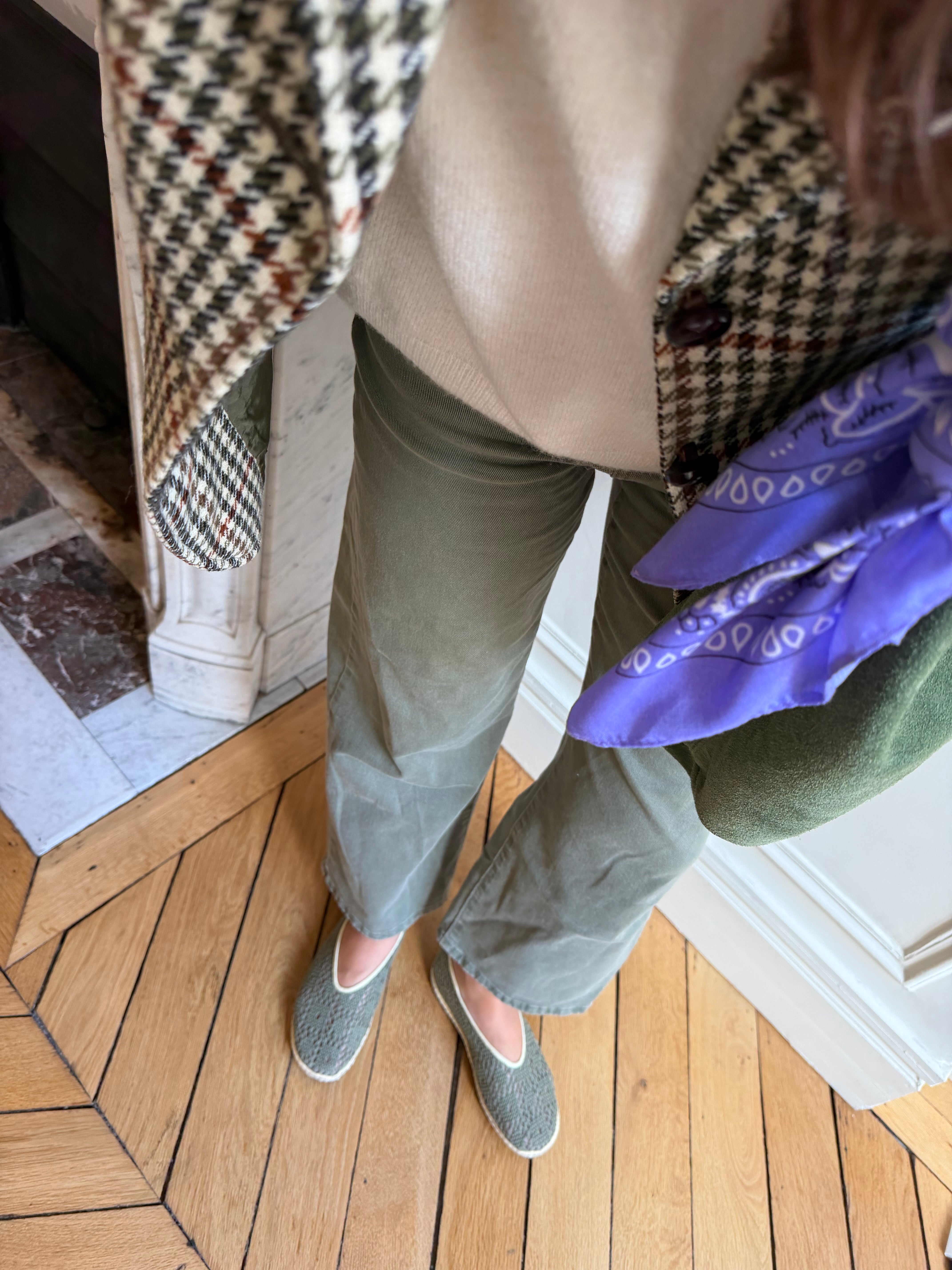 Lilly Sisto x Viani Milano Amagansett Crochet Flat - Olive Green